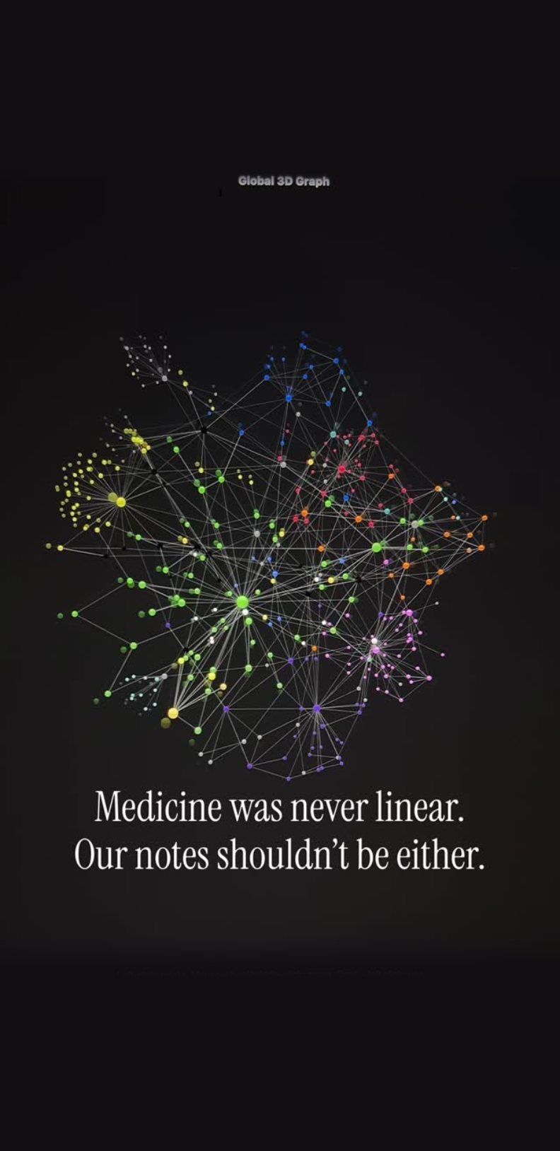 Cover of the Reel Medicine was never linear, showing a 3D knowledge graph